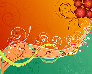 Image showing Grunge flower background