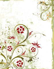 Image showing Grunge floral background