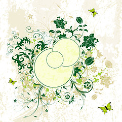 Image showing Grunge flower background