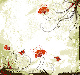 Image showing Grunge flower background