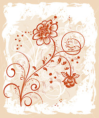 Image showing Grunge floral frame
