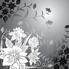 Image showing Floral background, elements for design, vector