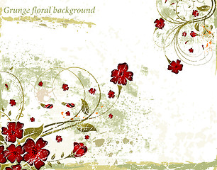 Image showing Grunge floral background