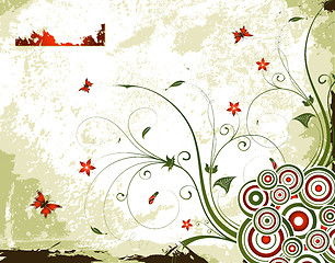 Image showing Grunge flower background