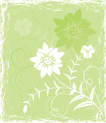 Image showing Grunge background flower, elements for design, vector