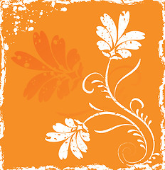 Image showing Grunge background flower, elements for design