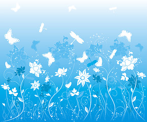 Image showing Background flower with butterfly