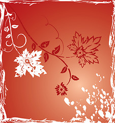 Image showing Grunge background flower, elements for design