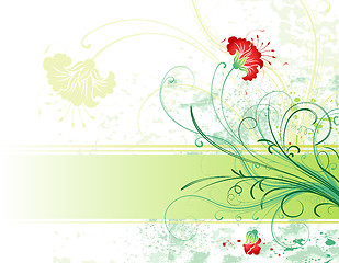 Image showing Grunge flower background