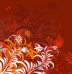 Image showing Grunge flower background