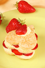 Image showing Strawberry and custard millefeuille