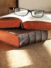 Image showing Old Books and Glasses