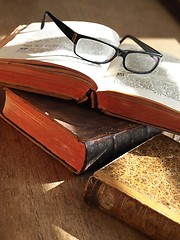 Image showing Books and Glasses