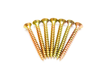 Image showing Yellow screws isolated 