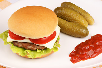 Image showing Mini cheese burger
