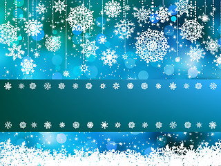 Image showing Blue bokeh of christmas lights. EPS 8