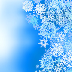 Image showing Winter frozen background with snowflakes. EPS 8