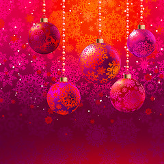 Image showing Christmas background with baubles. EPS 8