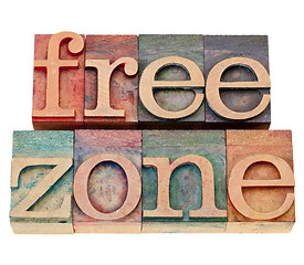 Image showing free zone in letterpress type