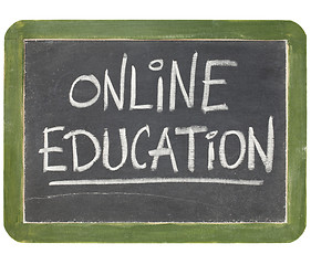 Image showing online education blackboard sign