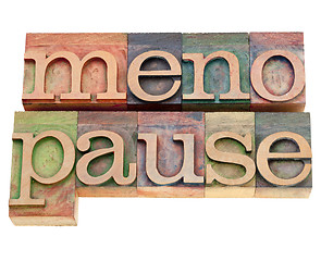 Image showing menopause word in letterpress type