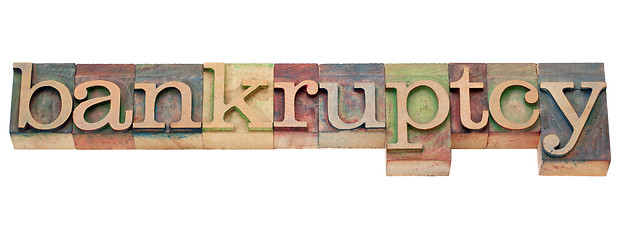 Image showing bankruptcy word in letterpress type