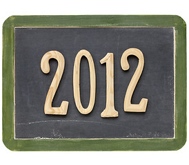 Image showing year of 2012 on blackboard