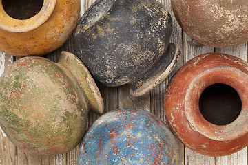 Image showing grunge clay pots