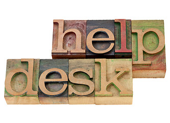 Image showing help desk in letterpress type