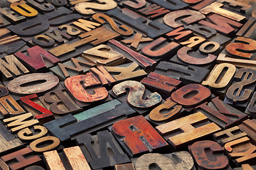 Image showing antique letterpress printing blocks