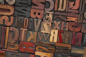 Image showing vintage wood letterpress type