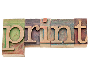 Image showing print  - word in letterpress type