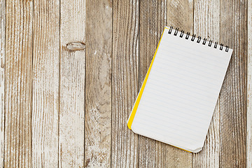 Image showing notebook on a rustic table