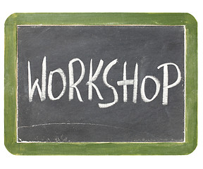 Image showing workshop blackboard sign