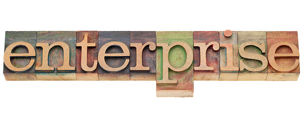 Image showing enterprise word in letterpress type