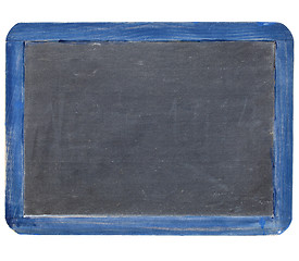 Image showing slate blackboard in blue frame