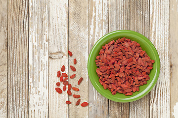 Image showing bowl of dried goji berries