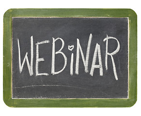 Image showing webinar blackboard sign