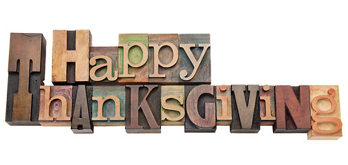 Image showing Happy Thanksgiving in letterpress type