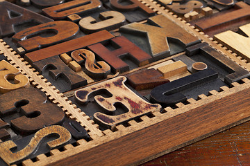 Image showing antique letterpress prinitng blocks