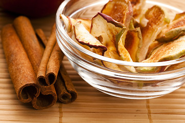 Image showing Dried apples with cinnamon