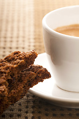 Image showing Cookies with hot coffee