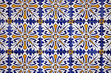 Image showing Traditional Portuguese glazed tiles