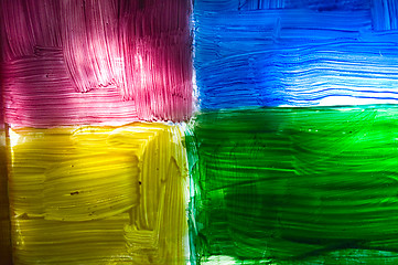 Image showing colorful abstraction on glass