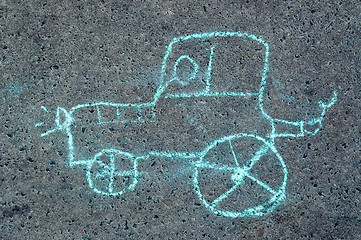 Image showing child's drawing on asphalt