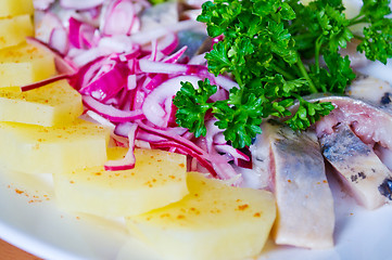 Image showing Still Life with herring (salted fish)