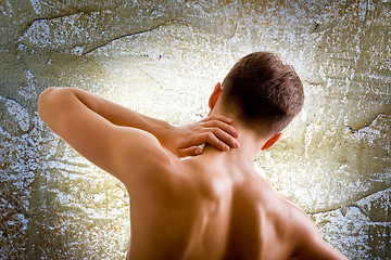 Image showing back and shoulder naked male body 