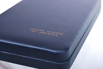 Image showing dark blue box with the inscription 