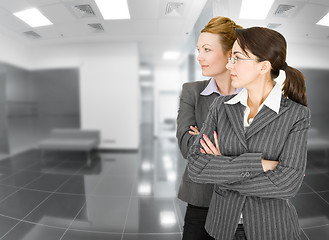 Image showing portrait of two women in office clothes 