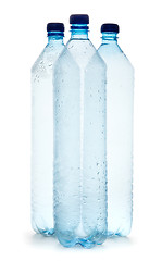 Image showing simple plastic bottles on white background